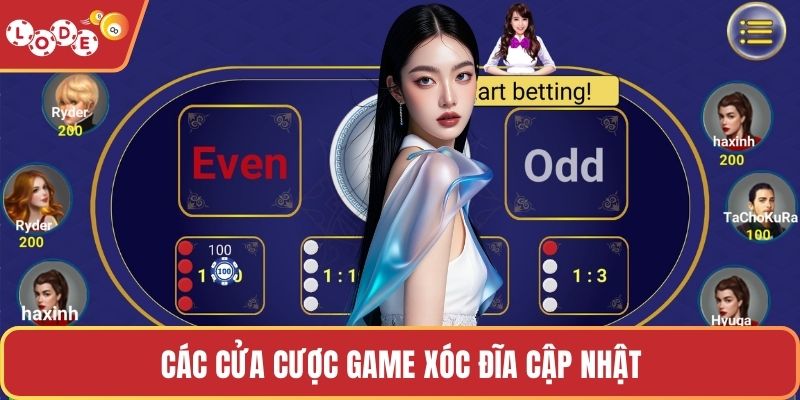 Các cửa cược game Xóc Đĩa cập nhật